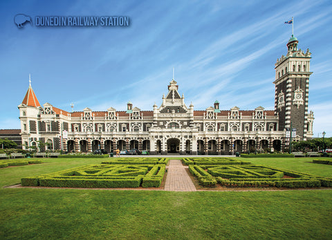 LDN055 - Dunedin Railway Station - Large Postcard - Postcards NZ Ltd