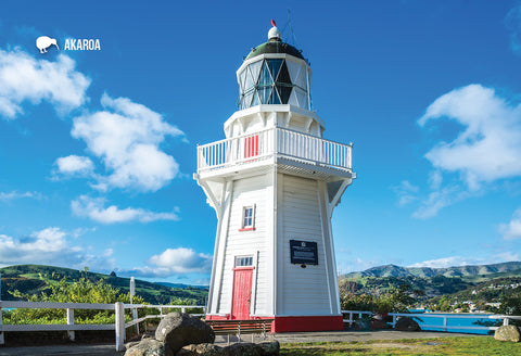 SCA300 - Akaroa Head Lighthouse, Banks Peninsula - Small Po - Postcards NZ Ltd
