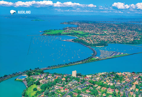 SAU108 - Auckland Aerial - Small Postcard