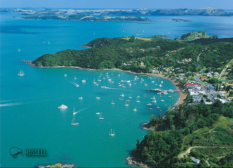 LBI028 - Russell,  Aerial - Large Postcard - Postcards NZ Ltd