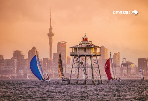 SAU109 - Auckland Waterfront And Sky Tower - Small Postcard