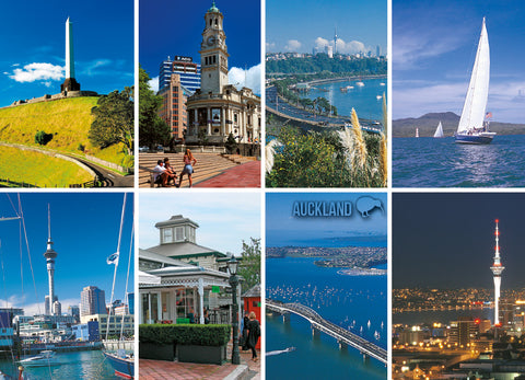 LAU004 - Auckland Multi - Large Postcard - Postcards NZ Ltd