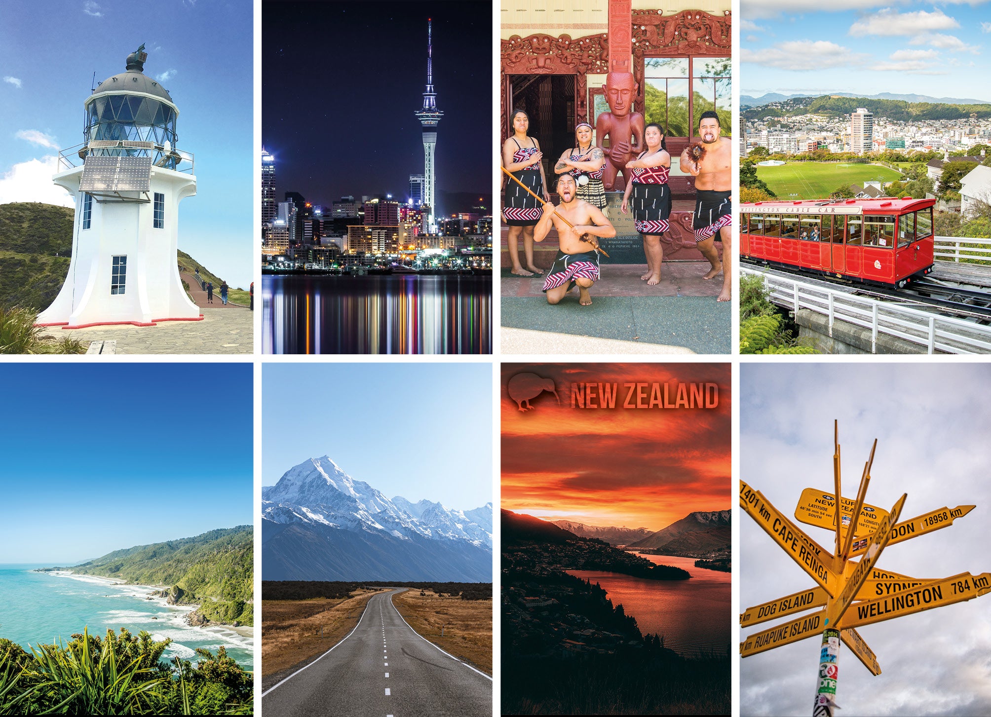 LGI081 - New Zealand 8 View Multi - Large Postcard