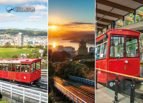 LWG189 - Wellington Cable Car Multi - Large Postcard - Postcards NZ Ltd