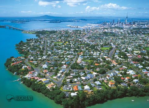 SAU97 - Auckland City And Sky Tower - Small Postcard