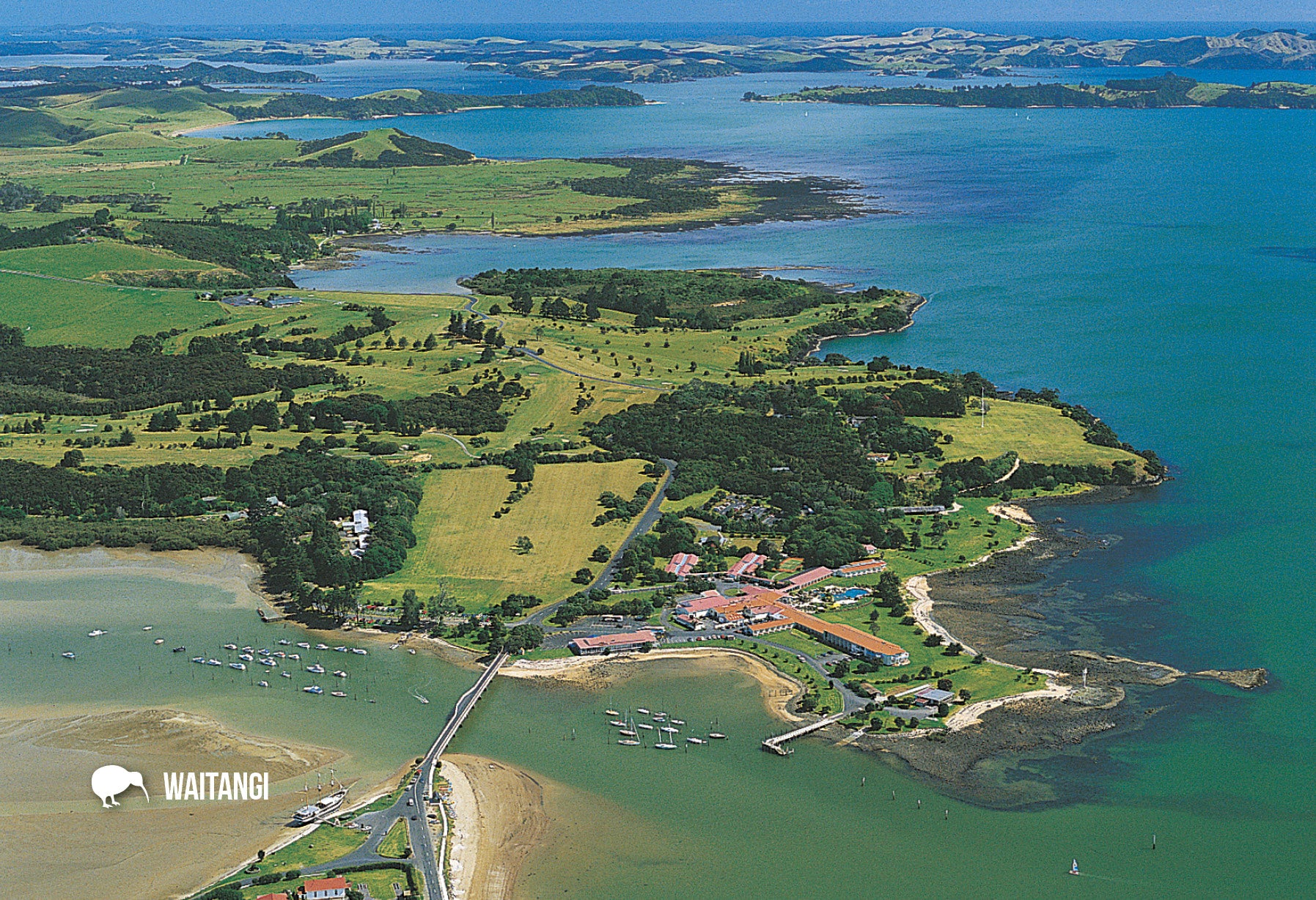 SBI152 - Aerial View Of Waitangi - Small Postcard