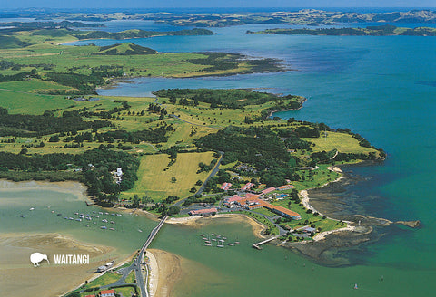 SBI152 - Aerial View Of Waitangi - Small Postcard - Postcards NZ Ltd