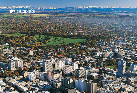 SCA282 - Christchurch Aerial - Small Postcard - Postcards NZ Ltd