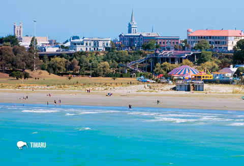 SCA417 - Caroline Bay Timaru - Small Postcard - Postcards NZ Ltd