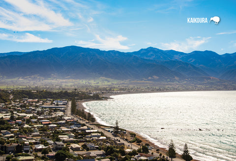 SCA629 - Kaikoura Township From Hill - Small Postcard - Postcards NZ Ltd