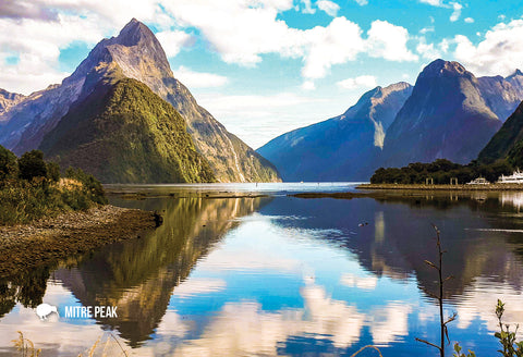 SFI1106 - Mitre Peak Reflections - Small Postcard - Postcards NZ Ltd