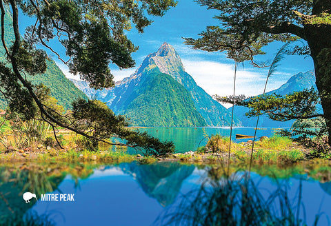 LFI059 - Mitre Peak Reflection, Milford Sound - Large Postc