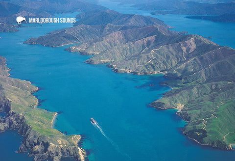 SMB643 - Aerial Ferry, Tory Channel - Small Postcard - Postcards NZ Ltd