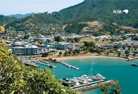 SMB645 - Picton Foreshore - Small Postcard - Postcards NZ Ltd