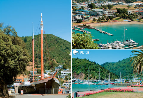 SMB664 - Picton - Small Postcard - Postcards NZ Ltd