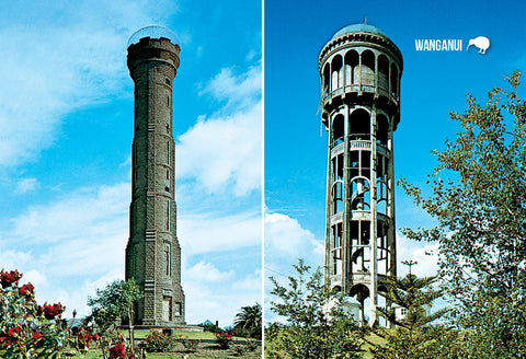 SMW1056 - Wanganui Multi, Twin Towers - Small Postcard - Postcards NZ Ltd