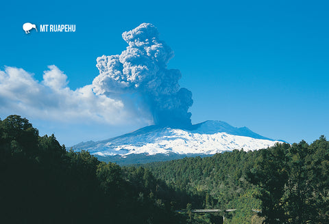 SMW935 - Mt Ruapehu Erupting - Small Postcard - Postcards NZ Ltd