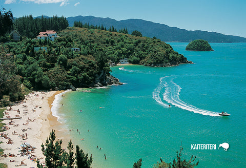 SNE736 - Breaker & Honeymoon Bays, Kaiteriteri - Small Post - Postcards NZ Ltd