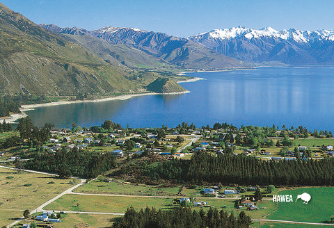 SOT401 - Lake Hawea And Hawea Township - Small Postcard - Postcards NZ Ltd