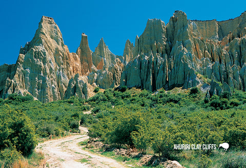 SOT764 - Clay Cliffs, Omarama - Small Postcard - Postcards NZ Ltd