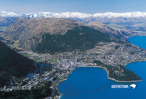 SQT804 - Queenstown from the Air - Small Postcard - Postcards NZ Ltd