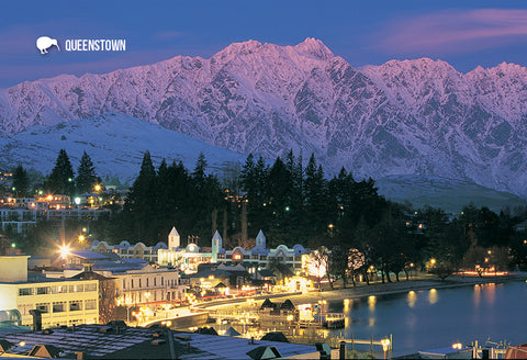 SQT835 - Queenstown At Dusk - Small Postcard - Postcards NZ Ltd