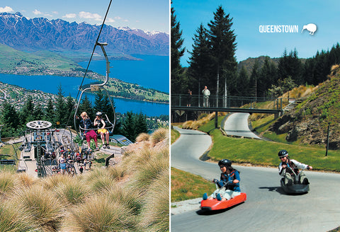 SQT855 - Luge, Skyline Gondolas, Queenstown - Small Postcar - Postcards NZ Ltd