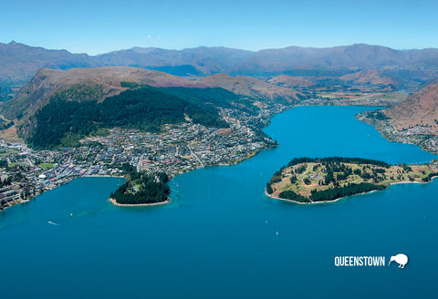 SQT91 - Aerial Queenstown - Small Postcard - Postcards NZ Ltd
