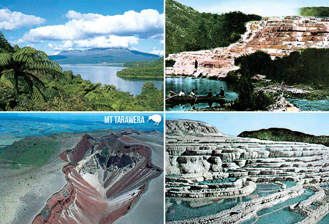 SRO221 - Tarawera - Pink And White Terraces - Small Postcar - Postcards NZ Ltd