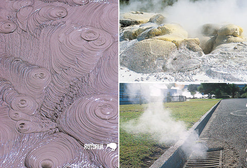 SRO231 - Boiling Mud And Steam - Small Postcard - Postcards NZ Ltd