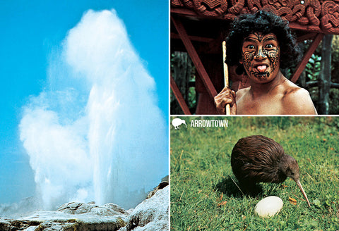 SRO887 - Rotorua Multi - Small Postcard - Postcards NZ Ltd