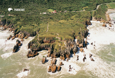 SWE1073 - Aerial, Punakaiki - Small Postcard - Postcards NZ Ltd