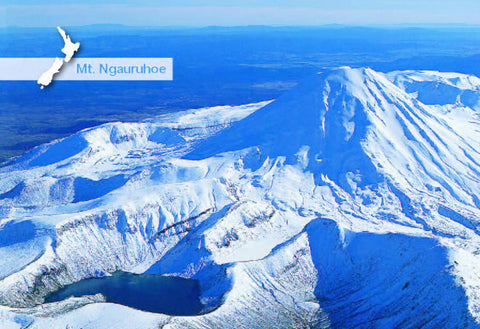 SMW926 - Mt Ruapehu - Snow Clad From Desert Rd - Small Post