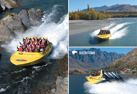 SQT8 - Jetboating, Queenstown - Small Postcard - Postcards NZ Ltd