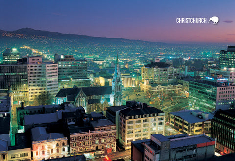 LCA037 - Christchurch Cathedral, Night - Large Postcard