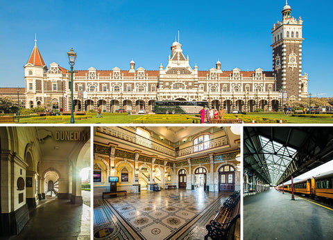 SDN483 - Dunedin Railway Station - Small Postcard