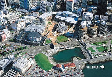 SWG980 - Wellington Aerial - Small Postcard - Postcards NZ Ltd