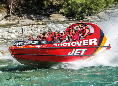 LQT132 - Jet Boating, Shotover River - Large Postcard - Postcards NZ Ltd