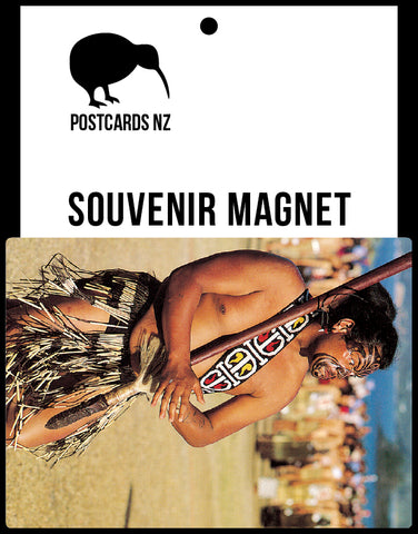 MRO206 - Maori Warrior - Magnet - Postcards NZ Ltd