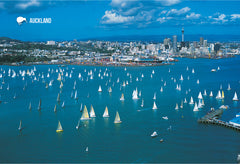 SAU141 - Auckland City & Waterfront Aerial - Small Postcard - Postcards NZ Ltd