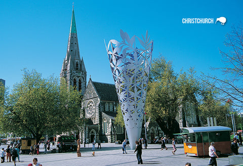SCA316 - Christchurch Square And Chalice - Small Postcard - Postcards NZ Ltd