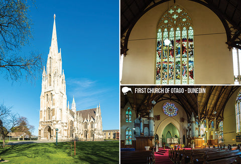SDN466 - First Church, Multi - Small Postcard - Postcards NZ Ltd