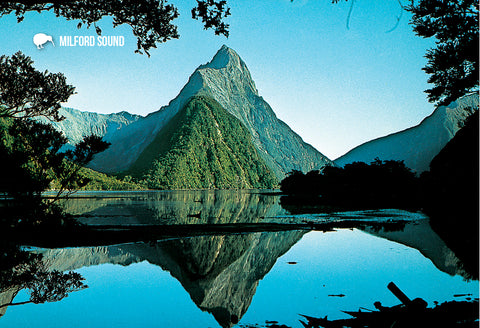 SFI76 - Mitre Peak Reflections - Small Postcard - Postcards NZ Ltd