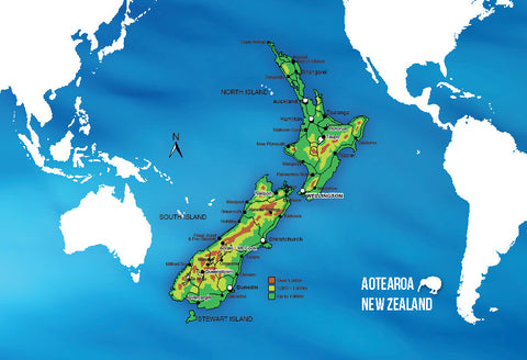 SGI513 - Map Of New Zealand - Small Postcard - Postcards NZ Ltd