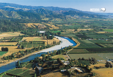 SNE725 - Aerial View Of Moteuka River - Small Postcard - Postcards NZ Ltd