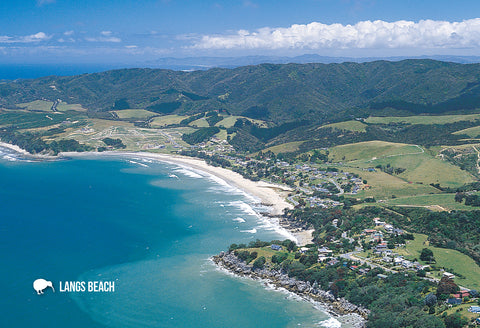 SNO692 - Langs Beach, Waipu Northland - Small Postcard - Postcards NZ Ltd