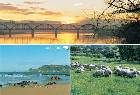 SOT473 - South Otago Multi - Small Postcard - Postcards NZ Ltd