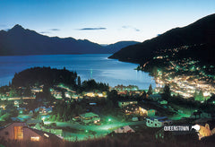 SQT810 - Queenstown At Night - Small Postcard - Postcards NZ Ltd