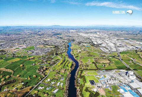 SWA535 - Hamilton City, Aerial - Small Postcard - Postcards NZ Ltd