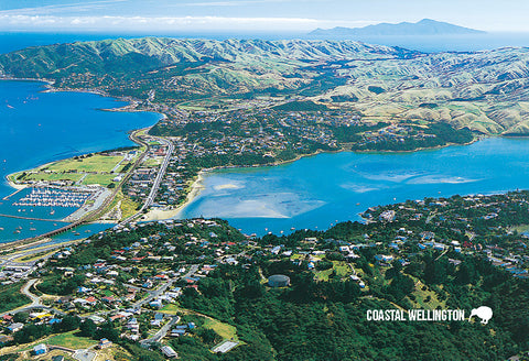 SWG984 - Porirua Harbour & Kapiti Island - Small Postcard - Postcards NZ Ltd